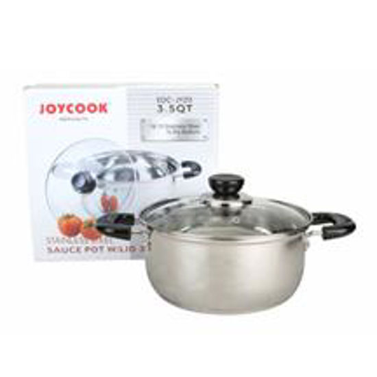 Picture of JOYCOOK S/S SAUCE POT w/LIC 3.5 QT (1x6)